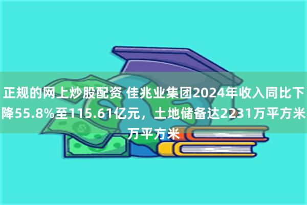 正规的网上炒股配资 佳兆业集团2024年收入同比下降55.8%至115.61亿元，土地储备达2231万平方米